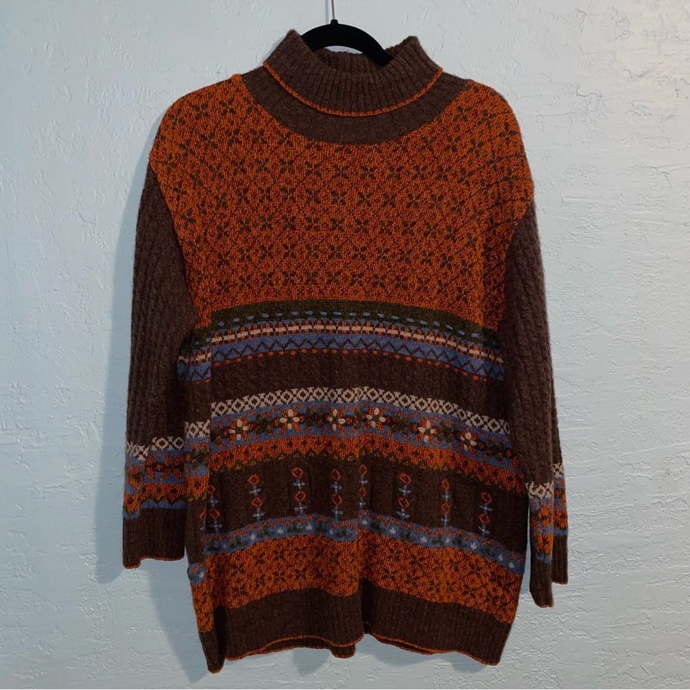 Vintage Fall Hand-Knit Turtleneck Sweater